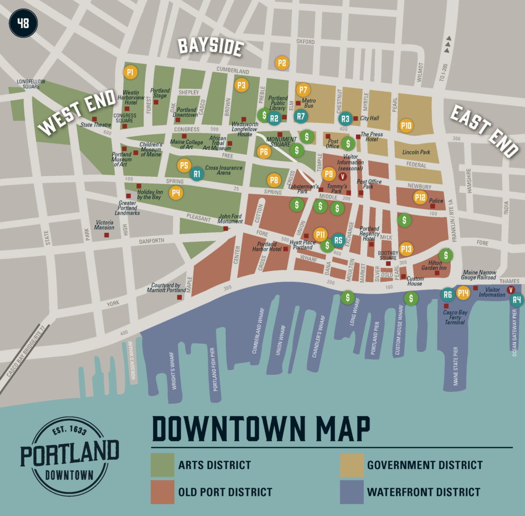 map of portland maine Downtown Map Portland Downtown map of portland maine
