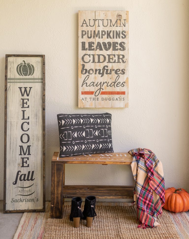 DIY Porch Makeover Wood Sign Workshop, Fall Edition