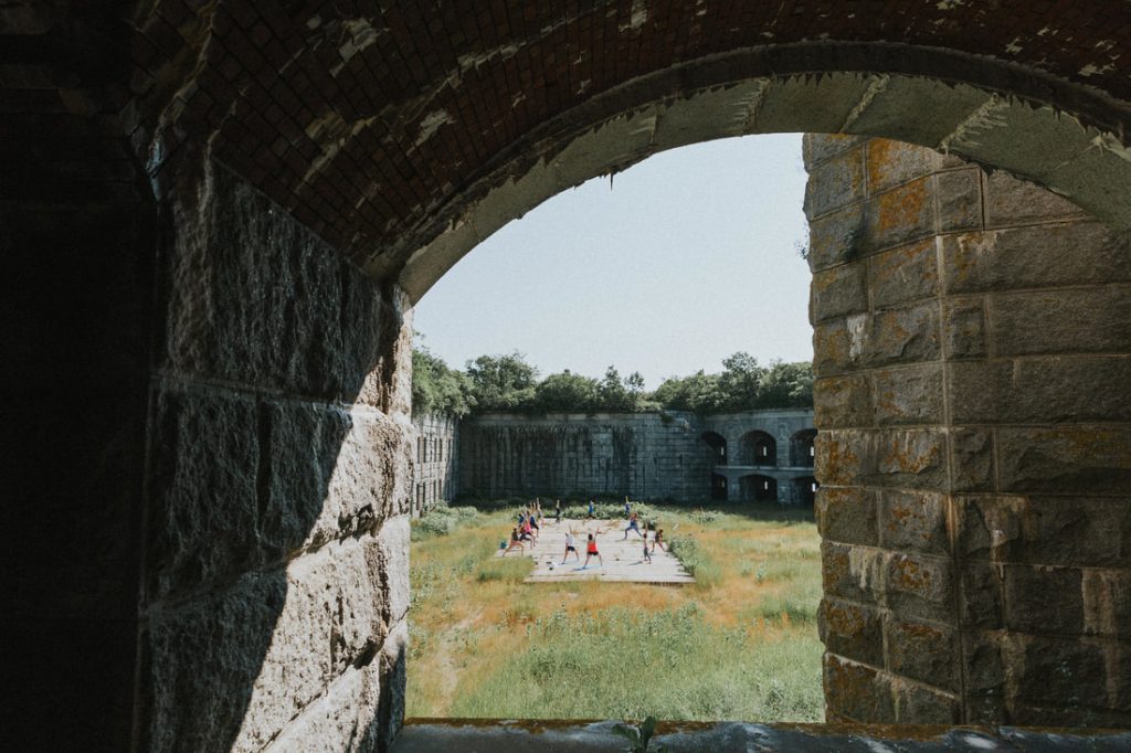 Yoga at Fort Gorges