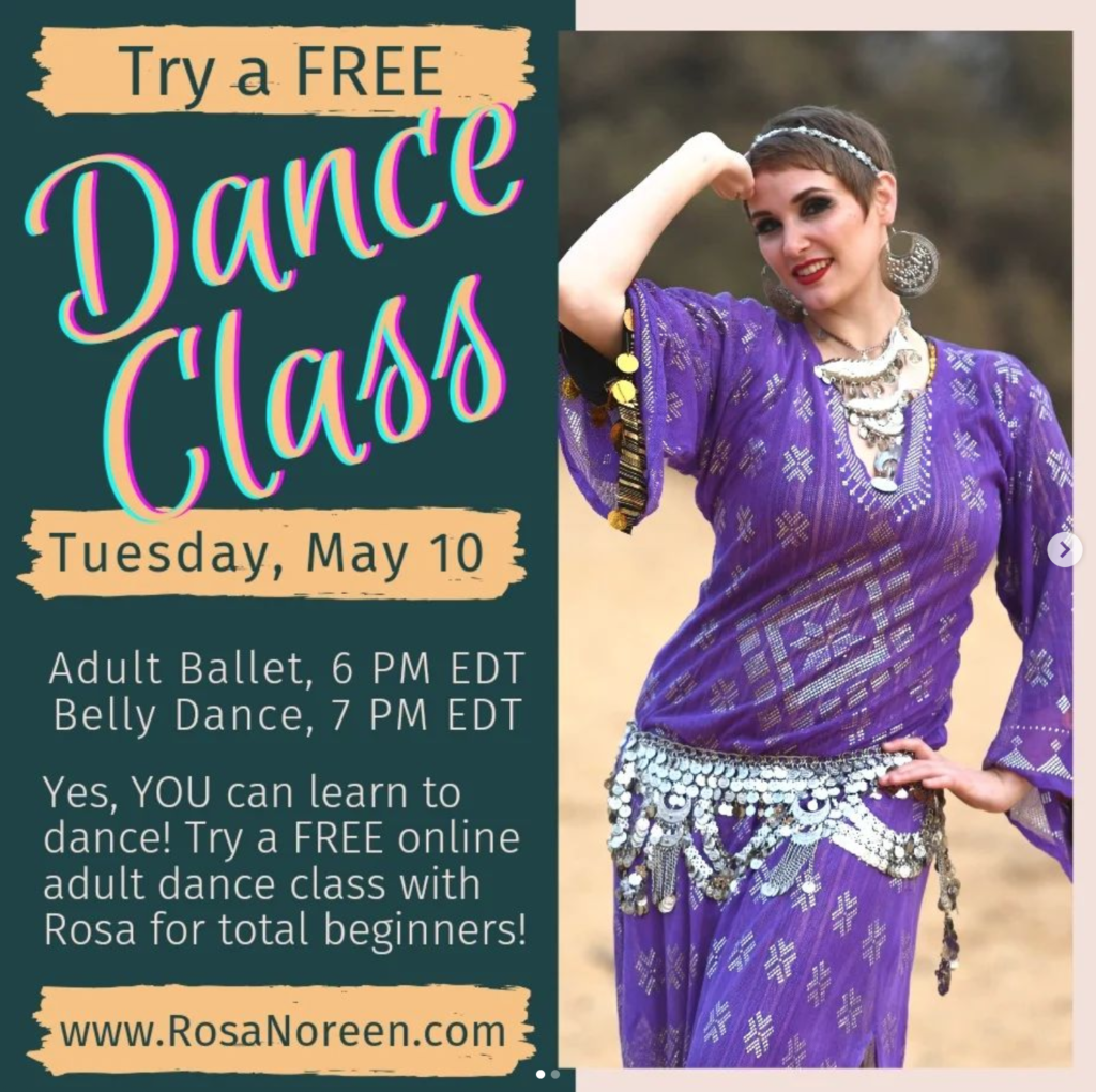 Try It FREE Ballet and Bellydance Class (ONLINE)