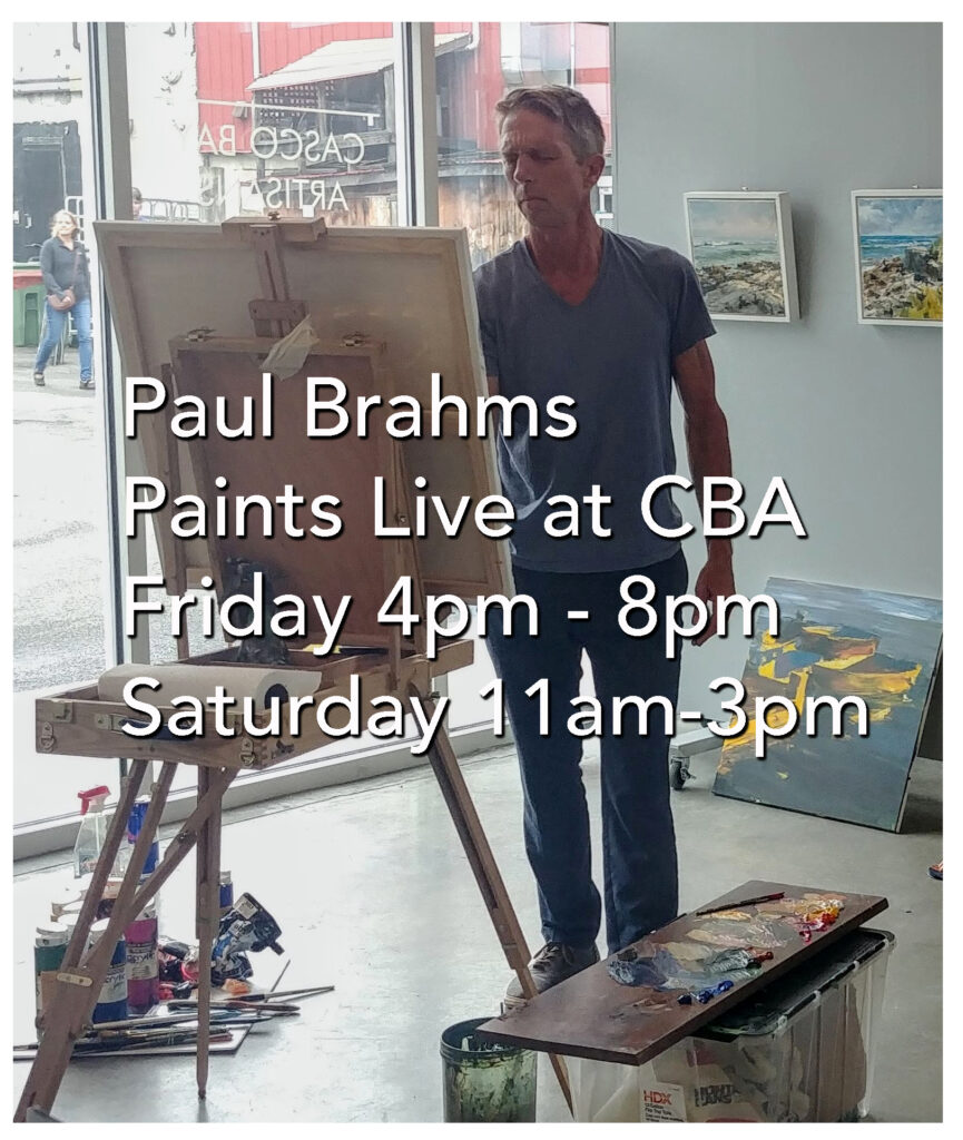Paul Brahms Paints Live at Casco Bay Artisans