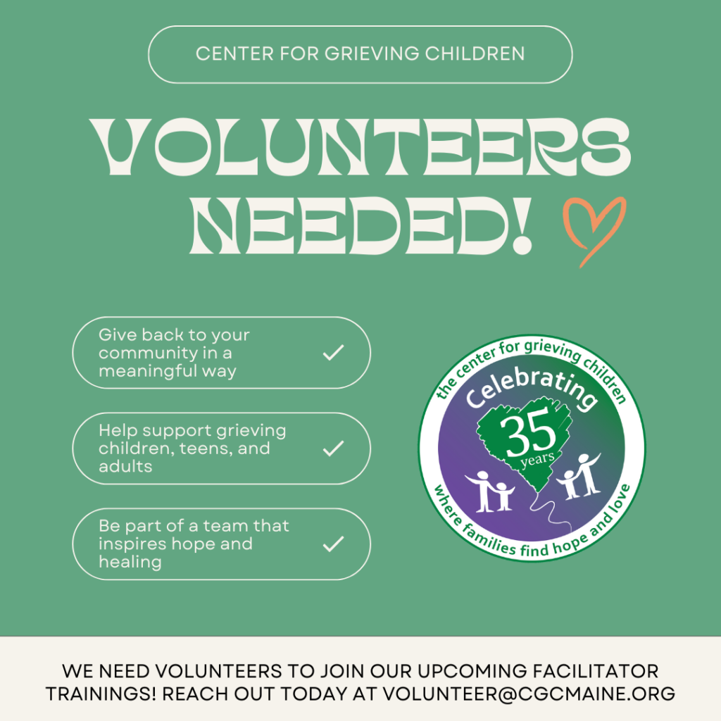 Become A Peer Support Facilitator at The Center for Grieving Children!
