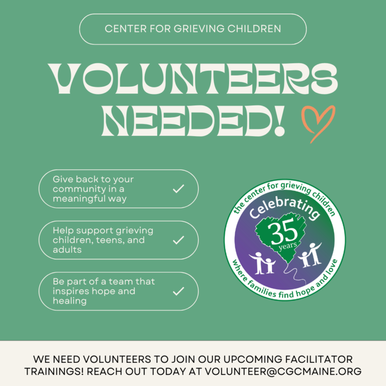 Become A Peer Support Facilitator at The Center for Grieving Children!