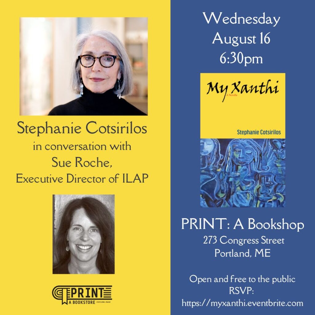 PRINT Bookstore invites you to join author Stephanie Cotsirilos in discussion with Sue Roche, Executive Director of the Immigrant Legal Advocacy Project (ILAP).