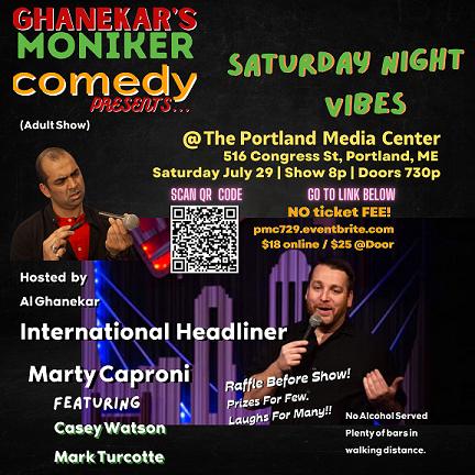 Ghanekar’s Moniker Comedy presents Saturday Night VIBES!