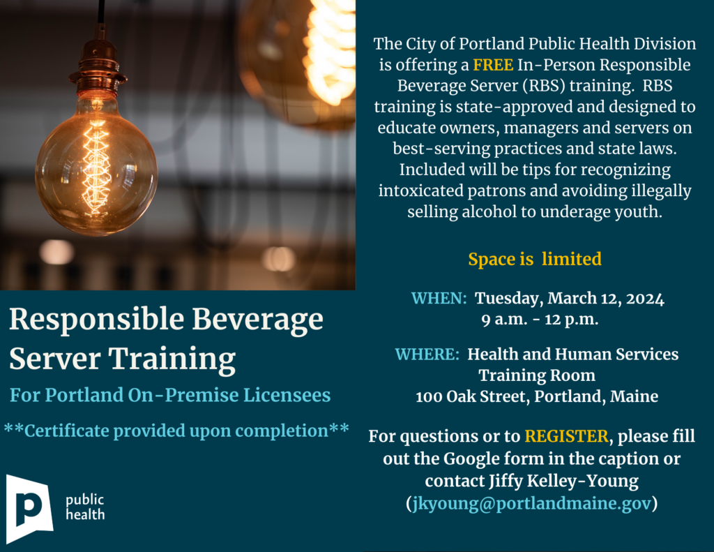 City of Portland- Responsible Beverage Server training